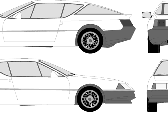 Alpine Renault V6 - Рено - чертежи, габариты, рисунки автомобиля