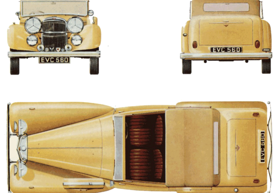 Alvis Alvis Speed 25 DHC (1940) - Разные автомобили - чертежи, габариты, рисунки автомобиля