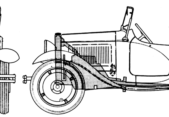 American Austin Roadster Series 2-5 (1933) - Разные автомобили - чертежи, габариты, рисунки автомобиля