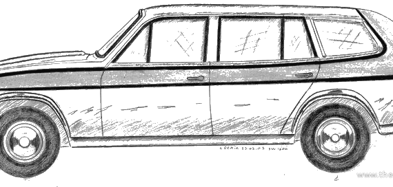 Anadol SW 1600 (worlds first fiberglass station wagon vehicle) - Разные автомобили - чертежи, габариты, рисунки автомобиля