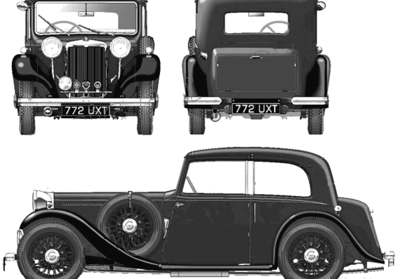 Armstrong Siddeley 17hp Sports Foursome (1935) - Разные автомобили - чертежи, габариты, рисунки автомобиля