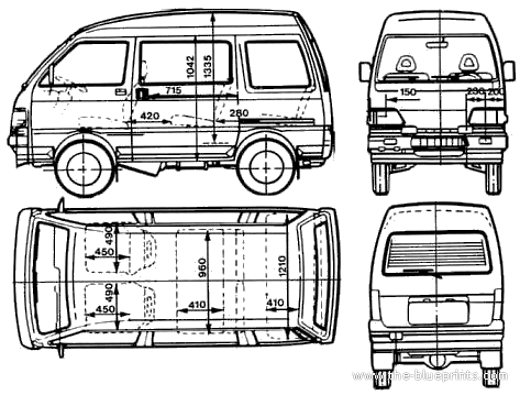Asia Motors Towner Coach - Разные автомобили - чертежи, габариты, рисунки автомобиля
