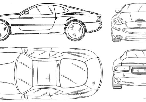 Aston Martin DB-7 - Астон Мартин - чертежи, габариты, рисунки автомобиля