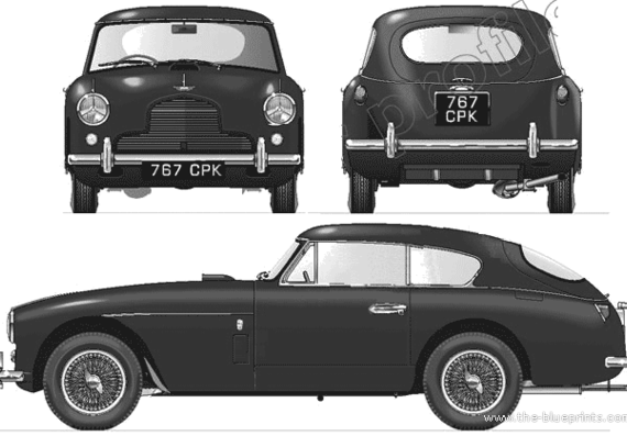 Aston Martin DB2-4 Mk.II2 (1957) - Астон Мартин - чертежи, габариты, рисунки автомобиля