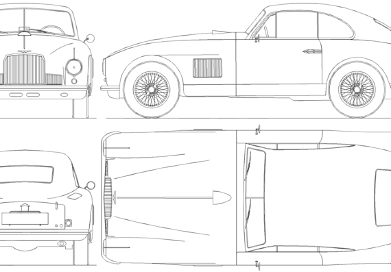 Aston Martin DB2 (1950) - Астон Мартин - чертежи, габариты, рисунки автомобиля