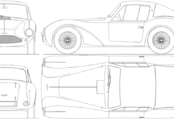 Aston Martin DB3S (1954) - Астон Мартин - чертежи, габариты, рисунки автомобиля