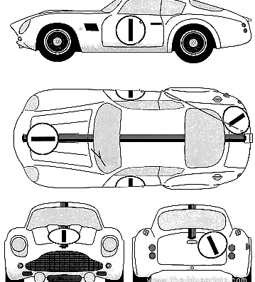 Aston Martin DB4GT Zagato Le Mans (1961) - Астон Мартин - чертежи, габариты, рисунки автомобиля