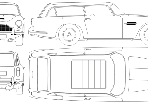 Aston Martin DB5 Shooting Brake (1965) - Астон Мартин - чертежи, габариты, рисунки автомобиля