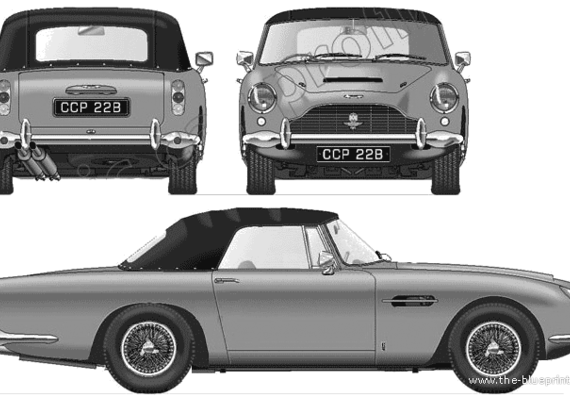 Aston Martin DB5 Volante (1965) - Aston Martin - drawings, dimensions, pictures of the car