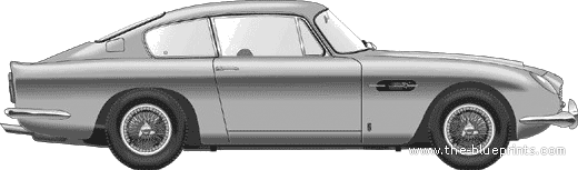 Aston Martin DB6 - Астон Мартин - чертежи, габариты, рисунки автомобиля