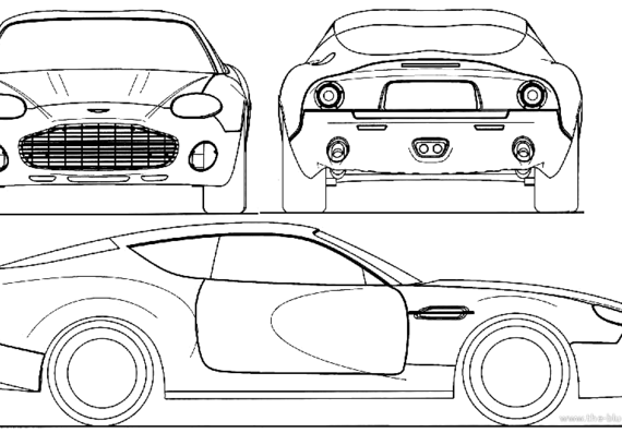 Aston Martin DB7 GT Zagato (2003) - Астон Мартин - чертежи, габариты, рисунки автомобиля