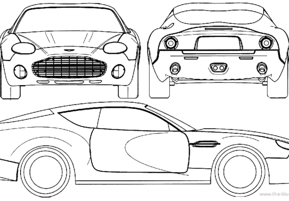 Aston Martin DB7 Zagato (2004) - Астон Мартин - чертежи, габариты, рисунки автомобиля
