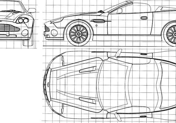 Aston Martin DB7 Zagato Convertible - Астон Мартин - чертежи, габариты, рисунки автомобиля