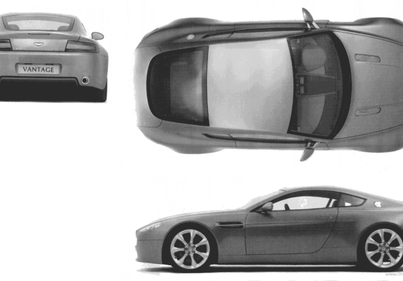 Aston Martin DB8 (2007) - Астон Мартин - чертежи, габариты, рисунки автомобиля