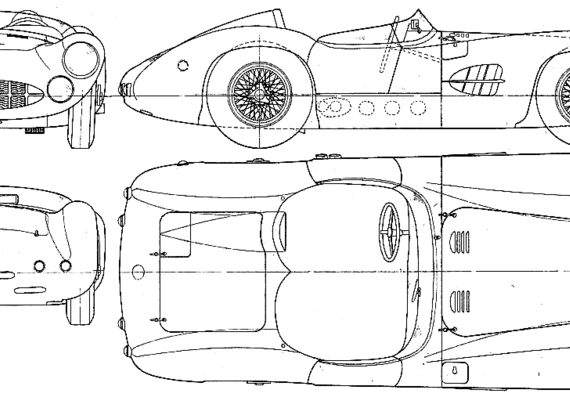 Aston Martin DBR1 (1957) - Астон Мартин - чертежи, габариты, рисунки автомобиля