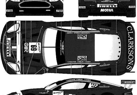 Aston Martin DBR9 Le Mans (2006) - Астон Мартин - чертежи, габариты, рисунки автомобиля