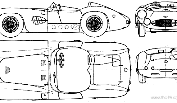 Aston Martin DBR (1957) - Астон Мартин - чертежи, габариты, рисунки автомобиля