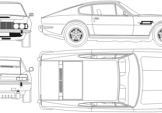 Aston Martin DBS (1968) - Астон Мартин - чертежи, габариты, рисунки автомобиля