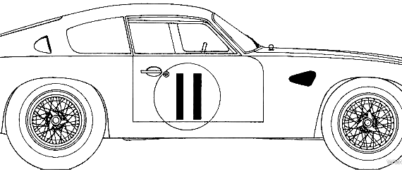 Aston Martin DP 212 Le Mans (1962) - Астон Мартин - чертежи, габариты, рисунки автомобиля