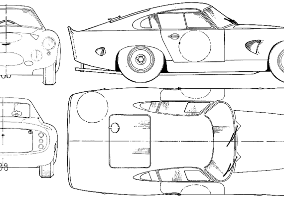 Aston Martin DP 215 Le Mans (1963) - Астон Мартин - чертежи, габариты, рисунки автомобиля