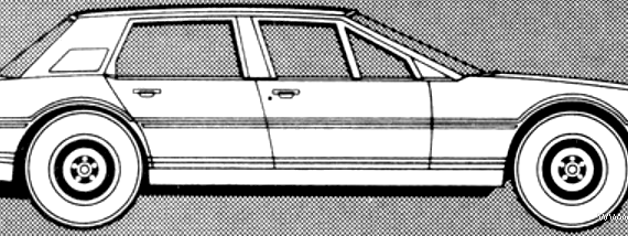 Aston Martin Lagonda (1981) - Астон Мартин - чертежи, габариты, рисунки автомобиля