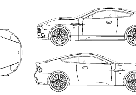 Aston Martin V12 (2007) - Астон Мартин - чертежи, габариты, рисунки автомобиля