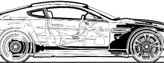 Aston Martin V12 Vantage Coupe (2011) - Астон Мартин - чертежи, габариты, рисунки автомобиля