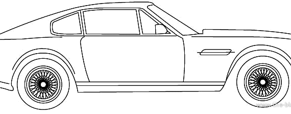 Aston Martin V8 Vantage (1973) - Астон Мартин - чертежи, габариты, рисунки автомобиля