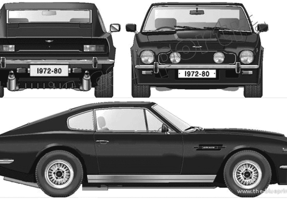 Aston Martin V8 Vantage (1977) - Астон Мартин - чертежи, габариты, рисунки автомобиля