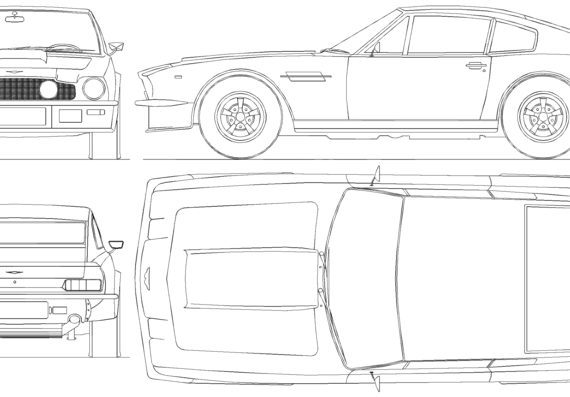 Aston Martin V8 Vantage (1983) - Астон Мартин - чертежи, габариты, рисунки автомобиля