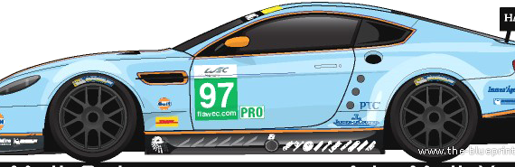 Aston Martin V8 Vantage LM (2013) - Астон Мартин - чертежи, габариты, рисунки автомобиля