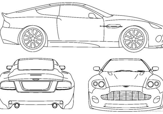 Aston Martin Vanquish (2006) - Астон Мартин - чертежи, габариты, рисунки автомобиля