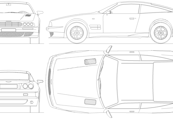 Aston Martin Virage (1994) - Астон Мартин - чертежи, габариты, рисунки автомобиля