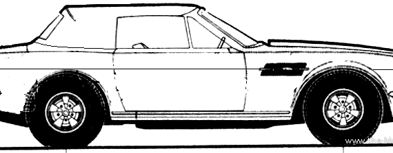 Aston Martin Volante V8 Convertible (1979) - Астон Мартин - чертежи, габариты, рисунки автомобиля