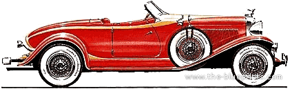Auburn 12-180 Speedster (1932) - Разные автомобили - чертежи, габариты, рисунки автомобиля