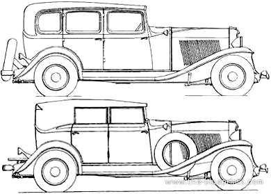 Auburn 8-100A (1931) - Разные автомобили - чертежи, габариты, рисунки автомобиля