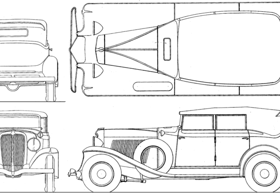 Auburn 8-100A Phaeton (1931) - Разные автомобили - чертежи, габариты, рисунки автомобиля