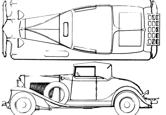 Auburn 8-105 Convertible (1931) - Разные автомобили - чертежи, габариты, рисунки автомобиля
