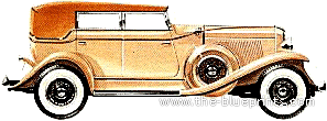 Auburn 8-105 Convertible Sedan (1933) - Разные автомобили - чертежи, габариты, рисунки автомобиля