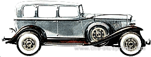 Auburn 8-105 Sedan (1933) - Разные автомобили - чертежи, габариты, рисунки автомобиля