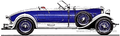 Auburn 8-115 Boat-tail Speedster (1928) - Разные автомобили - чертежи, габариты, рисунки автомобиля