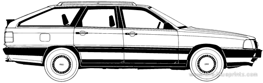 Audi 100 Avant (1986) - Ауди - чертежи, габариты, рисунки автомобиля