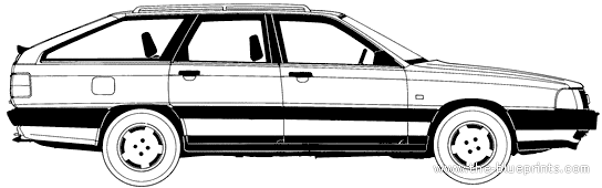 Audi 100 Avant (1989) - Ауди - чертежи, габариты, рисунки автомобиля