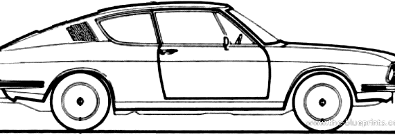 Audi 100 Coupe (1973) - Ауди - чертежи, габариты, рисунки автомобиля
