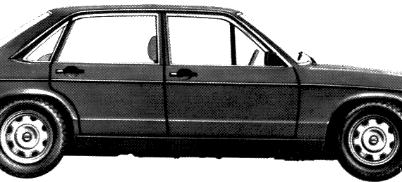 Audi 100 GL5E (1976) - Ауди - чертежи, габариты, рисунки автомобиля