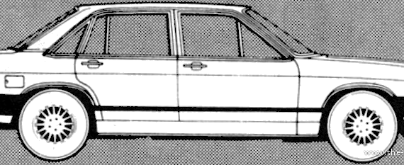 Audi 200 Turbo (1981) - Ауди - чертежи, габариты, рисунки автомобиля