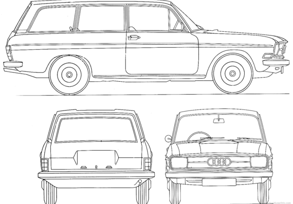 Audi 75 Variant (1972) - Ауди - чертежи, габариты, рисунки автомобиля