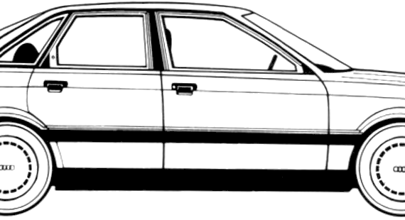 Audi 80 1.8E (1988) - Ауди - чертежи, габариты, рисунки автомобиля