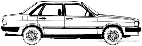 Audi 80 (1984) - Ауди - чертежи, габариты, рисунки автомобиля