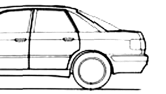Audi 80 (1988) - Ауди - чертежи, габариты, рисунки автомобиля